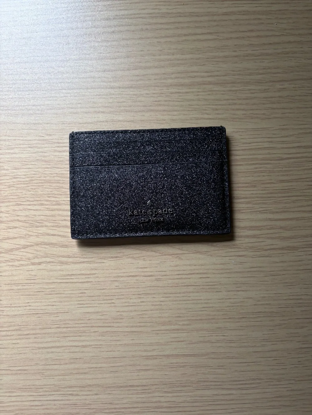 Black Sparkle Kate Spade Card Holder. New!